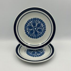 Set of 2 MI Japan Blue Monterrey Stoneware Plates 8" Uvento Table Dishwsher Safe